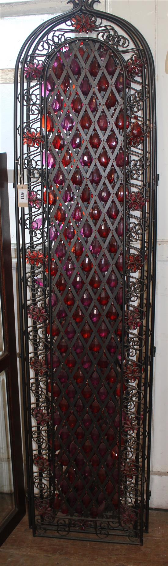 Metal & glass 3-fold screen(-)